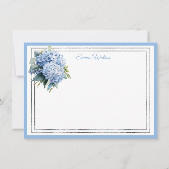 Cartão de Nota Personalizado com Hortênsia (Frente)