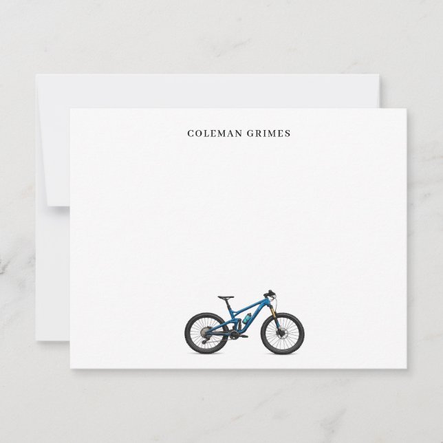 Cartão de Nota Personalizado de Bicicleta de Monta (Frente)