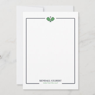 Cartão de Nota Personalizado de Pickleball | Verde