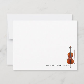 Cartão de Nota Personalizado de Violoncelo
