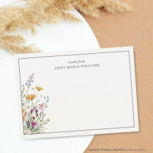 Cartão de Nota Personalizado Elegante Boho Chic