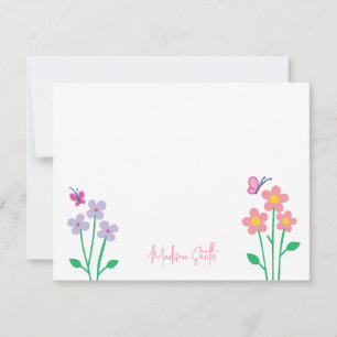 Cartão de Nota Personalizado Jardim de Flores da P