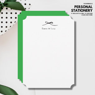 Cartão de Nota Personalizado Minimalista com Laço 