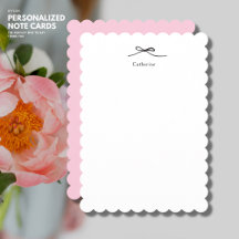 Cartão de Nota Personalizado Minimalista Rosa Cor-
