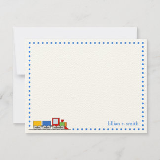 Cartão de Nota Personalizado para Comboio Colorido