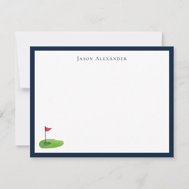 Cartão de Nota Personalizado para Golfistas (Frente)
