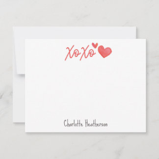 Cartão de Nota Personalizado xoxo