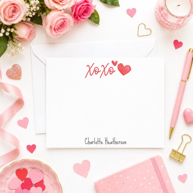 Cartão de Nota Personalizado xoxo (Criador carregado)