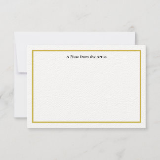 Cartão de Nota Personalizável Artista Dourado Obri