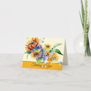 Cartão de nota personalizável de margaridas em aqu