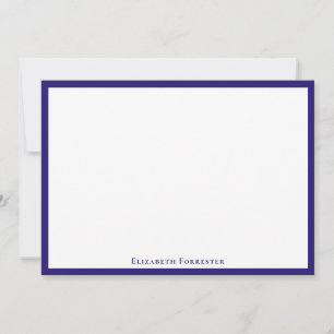 Cartão de Nota Plana Moderna Elegante Azul Berry