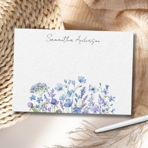Cartão de Nota Plana Personalizada Floral de Flor 