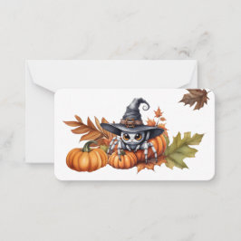 Cartão de Nota Plano de Halloween Personalizável