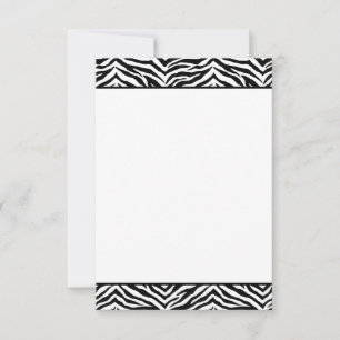 Cartão de Nota Plano - Estampa de Zebra