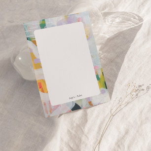 Cartão de Nota Plano Personalizado Arte Abstrata C