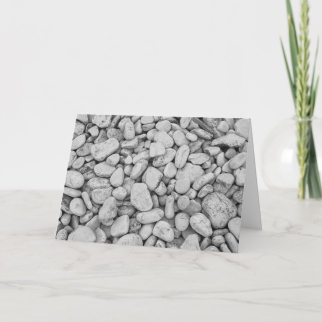 Cartão de nota preto e branco da foto das rochas (Frente)