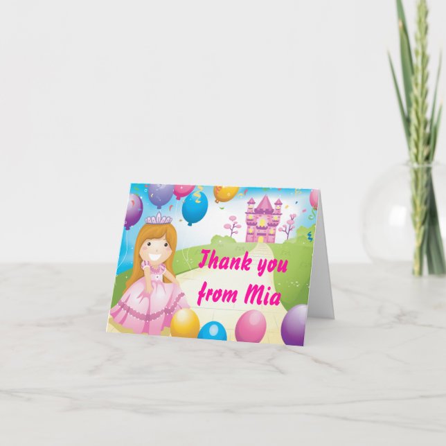Cartão de Nota Princesa Obrigado (Frente)