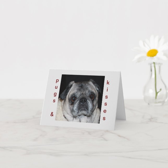 Cartão de Nota Pugs & Kisses (Planta pequena)
