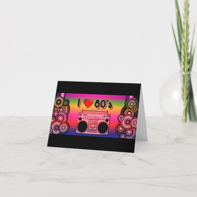 Cartão de Nota Retroativa de anos 80 Boombox (Frente)