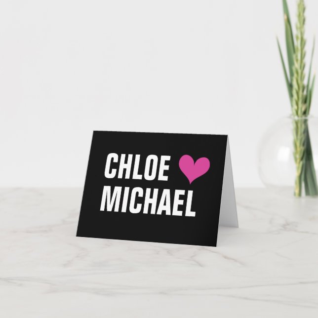 Cartão de Nota - Rosa e Preto (Frente)