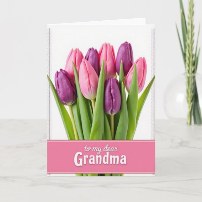 Cartão de Nota Rosa para o Dia das Mães (Frente)