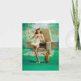 Cartão de Nota "Saída de Cozinhar para Mulher"