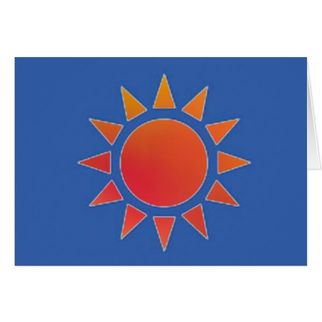 Cartão de Nota/Saudação Sun Laranja Vermelho (Frente Horizontal)
