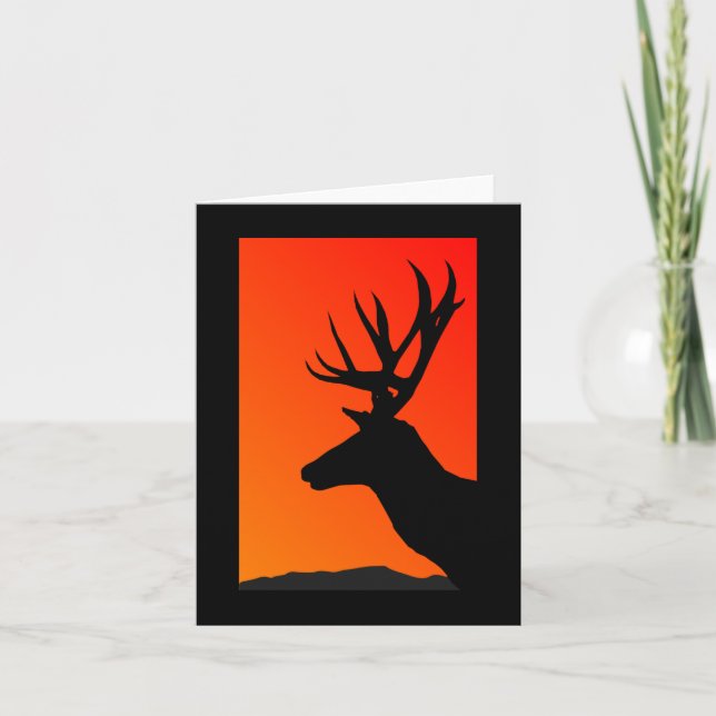 Cartão de Nota Silhueta de Stag (Frente)