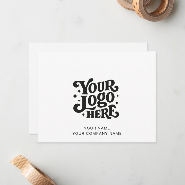 Cartão de Nota Simples com Logotipo Personalizado (Frente/Verso In Situ)