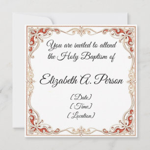 Cartão de Nota Simples de Convite Baptism Personal