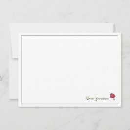 Cartão de Nota Simples para Cogumelos Vermelho e V