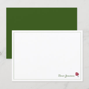 Cartão de Nota Simples para Cogumelos Vermelho e V