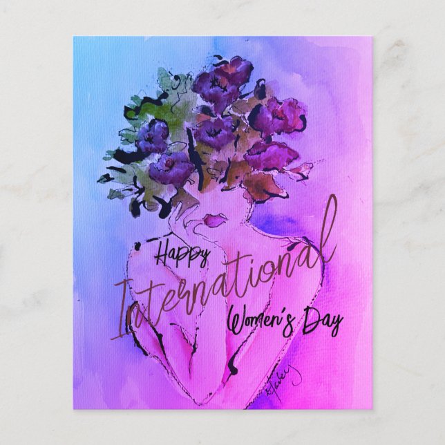 Cartão de Nota Simples para Sonhos de Flor Selvage (Frente)