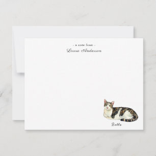 Cartão de nota simples personalizado por gato boni