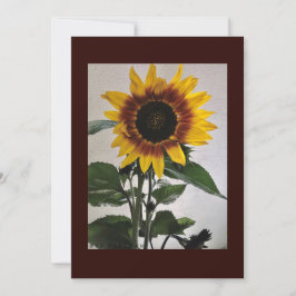 Cartão de nota simples Sunflower para manuscrito