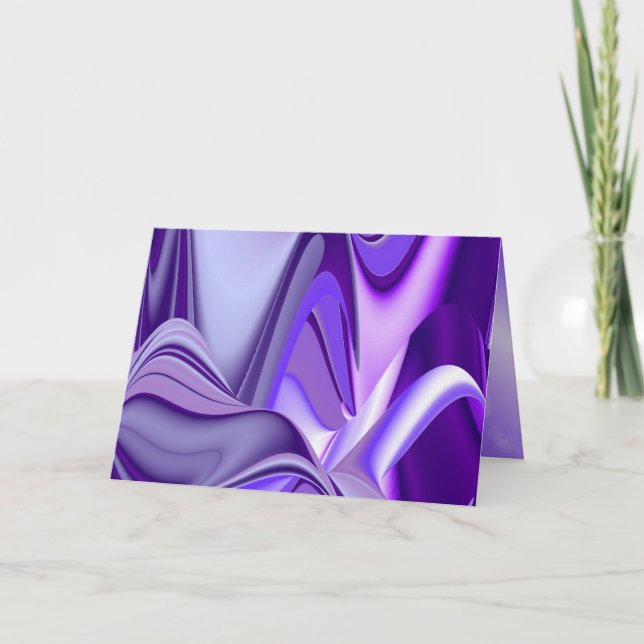 Cartão de Nota Sonhos de Arco-Íris com Flor Roxo (Frente)