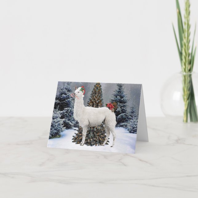 Cartão de Nota "The Christmas Llama" (Frente)