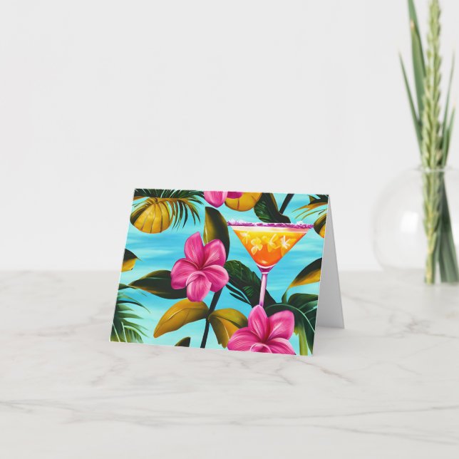Cartão de Nota Tropical Havaiana (Frente)