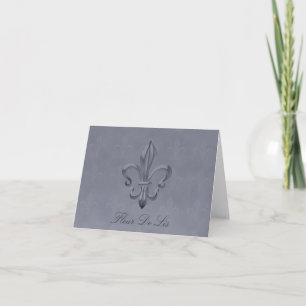 Cartão de nota VAZIO da flor de lis