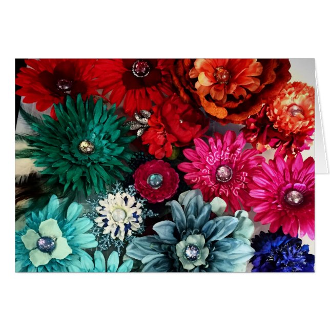 Cartão de nota vazio floral de Kaleidescope (Frente Horizontal)