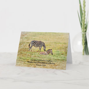 Cartão de Nota Verdadeiro de Bíblia de Paz Zebra