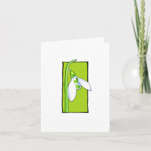 Cartão de Nota Verde Snowdrop