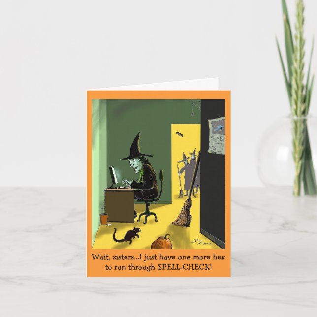 Cartão de Nota "Verificação Ortográfica" Verde Wee (Frente)