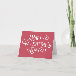 Cartão de nota vermelho simples do feliz dia dos