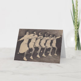 Cartão de Nota Vintage Lungindo Fencers Femininos