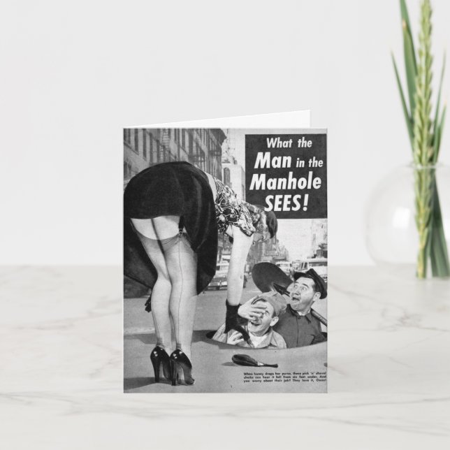 Cartão de Nota Vintage "O Homem na Festa" (Frente)