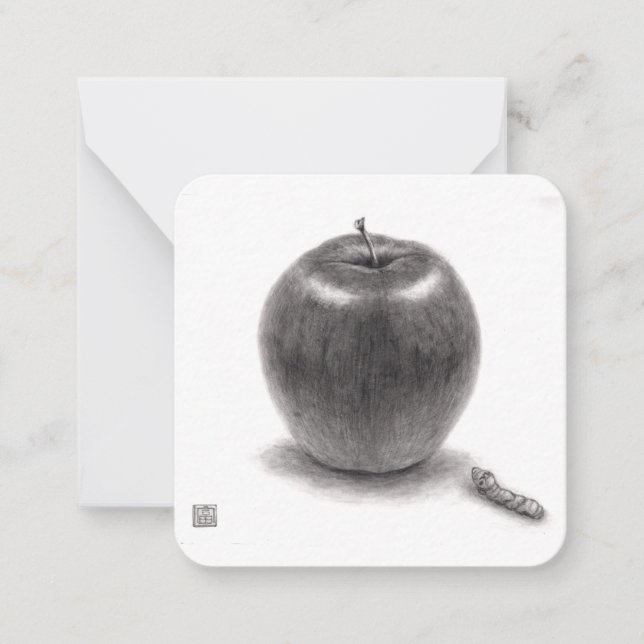 CARTÃO DE NOTAS りんごとあおむし (Frente)