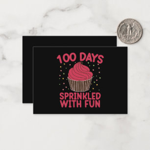 Cartão De Notas 100 Dias Salpicados Com Diversão Cupcake Garota da