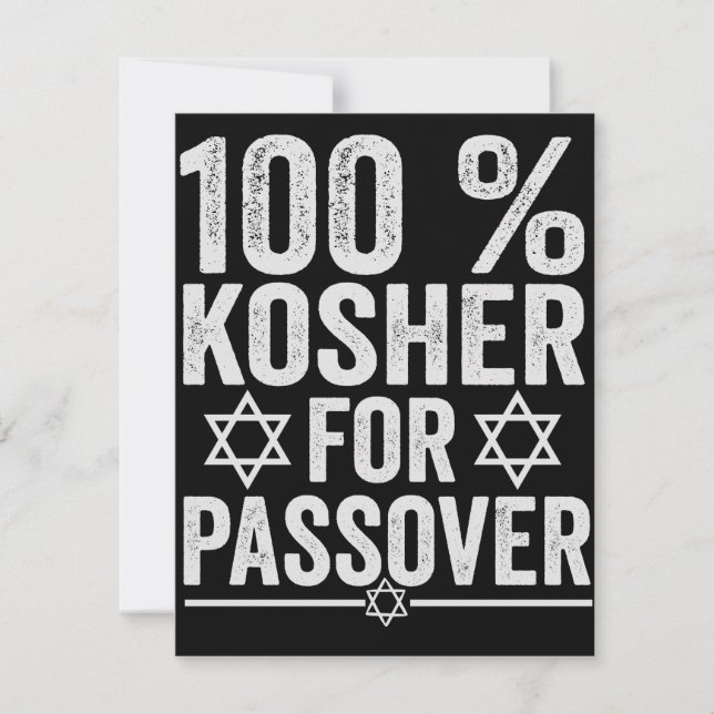 Cartão De Notas 100% Kosher for Passover Funny Passover Pesach (Frente)