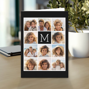 Cartão De Notas 11 Monograma Personalizado de Colagem de Instagram